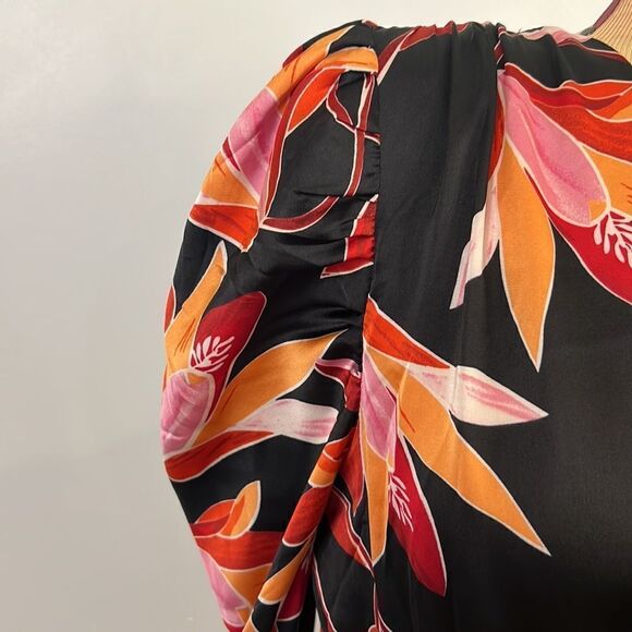 NWT entro Dramatic Black with Red Floral Print Mini Dress - Size Small - Picture 7 of 16